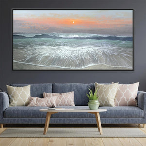 Saltwater Waves Canvas Art 20 x 10in / Canvas Clock Canvas