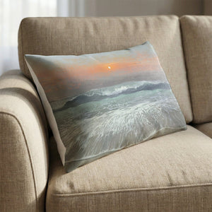 Saltwater Waves Cushion Cushion 13 x 19in Clock Canvas