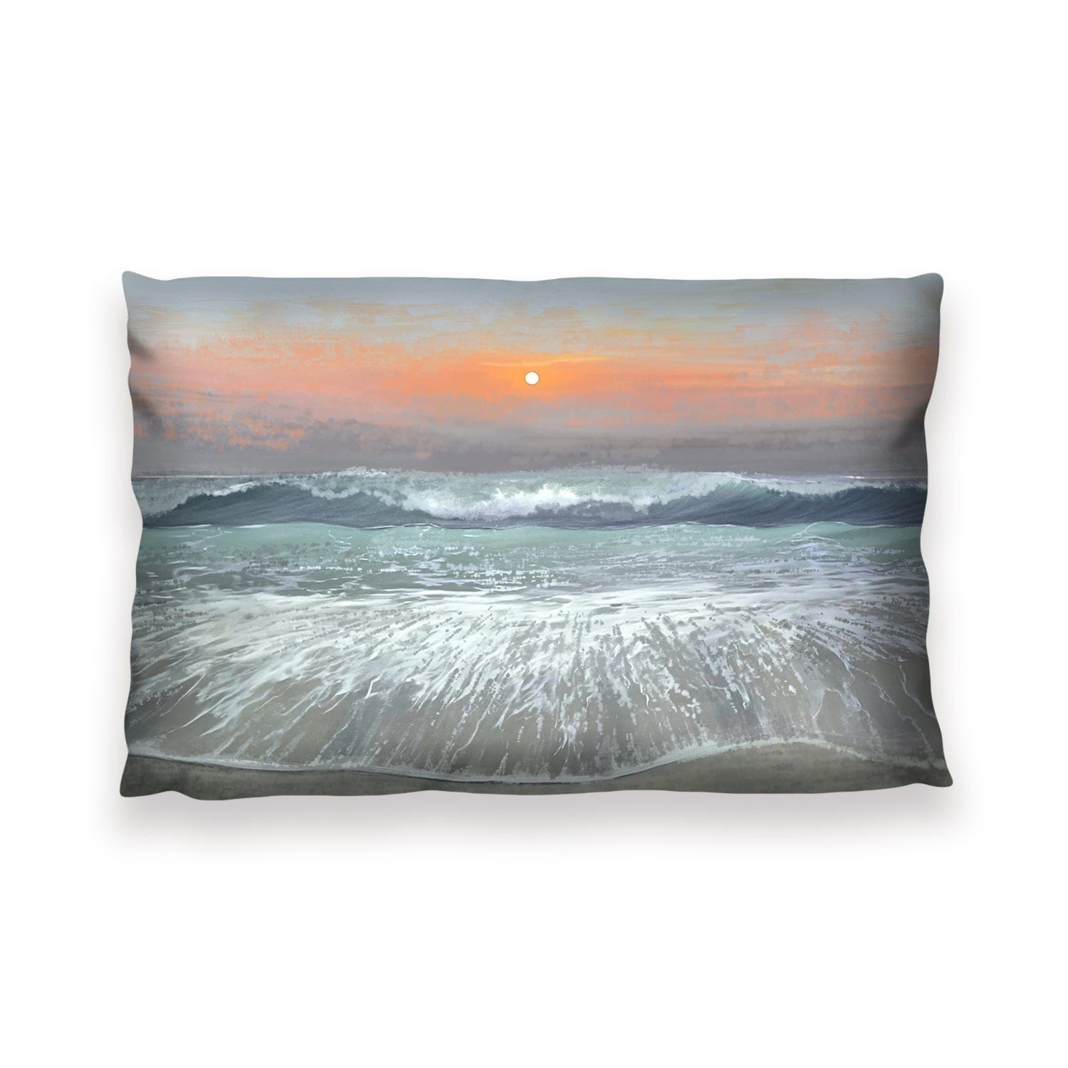 Saltwater Waves Cushion Cushion 13 x 19in Clock Canvas