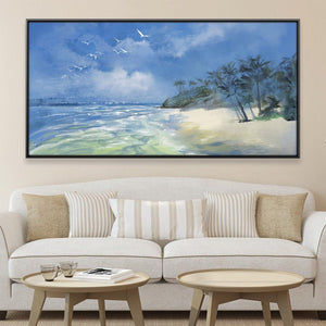 Salty Wind Palms Canvas Art 20 x 10in / Canvas Clock Canvas