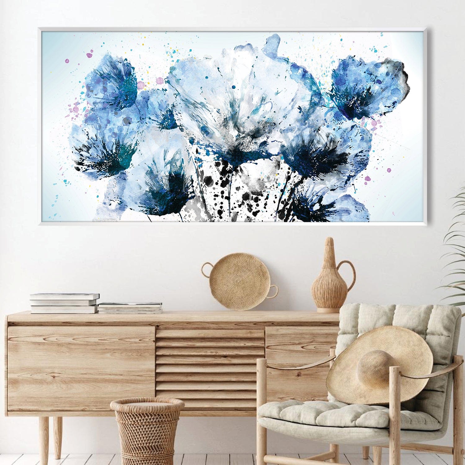 Sapphire Serenade Canvas Art Clock Canvas