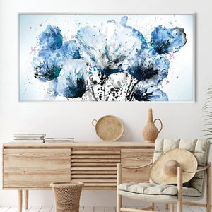 Sapphire Serenade Canvas Art Clock Canvas