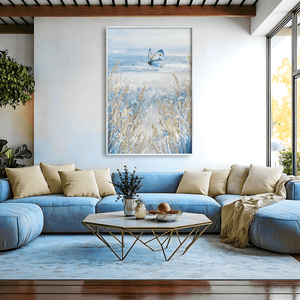 Seafoam Flutter Canvas Art Clock Canvas