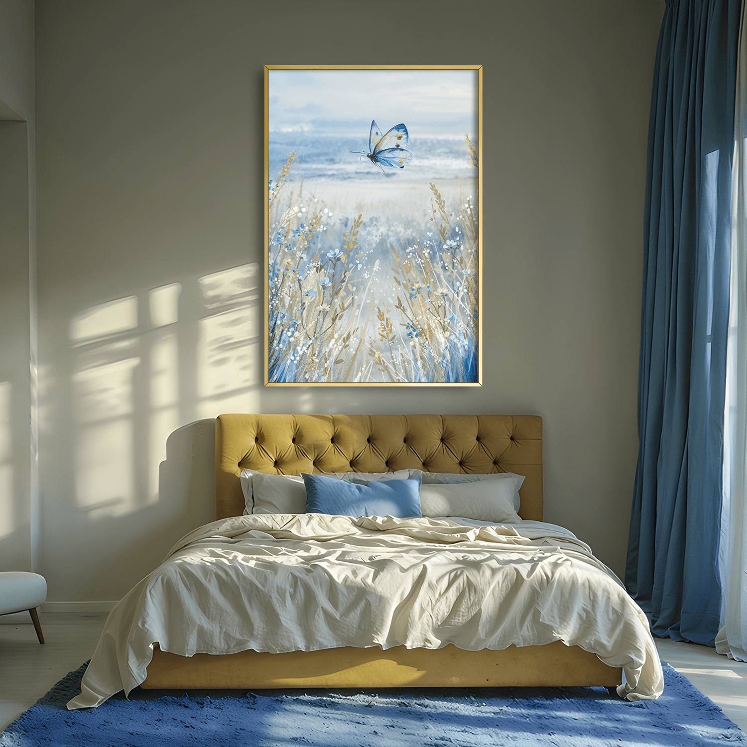 Seafoam Flutter Canvas Art Clock Canvas