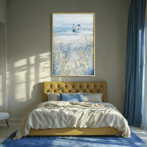 Seafoam Flutter Canvas Art Clock Canvas