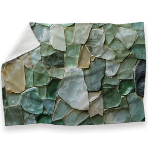 Seafoam Mosaic Blanket Blanket 30 x 40in Clock Canvas