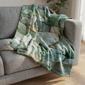 Seafoam Mosaic Blanket Blanket Clock Canvas