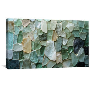 Seafoam Mosaic Canvas Art Clock Canvas