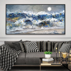 Seafoam Symphony Canvas Art 50 x 25cm / Framed Prints Clock Canvas