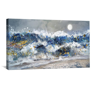 Seafoam Symphony Canvas Art Clock Canvas