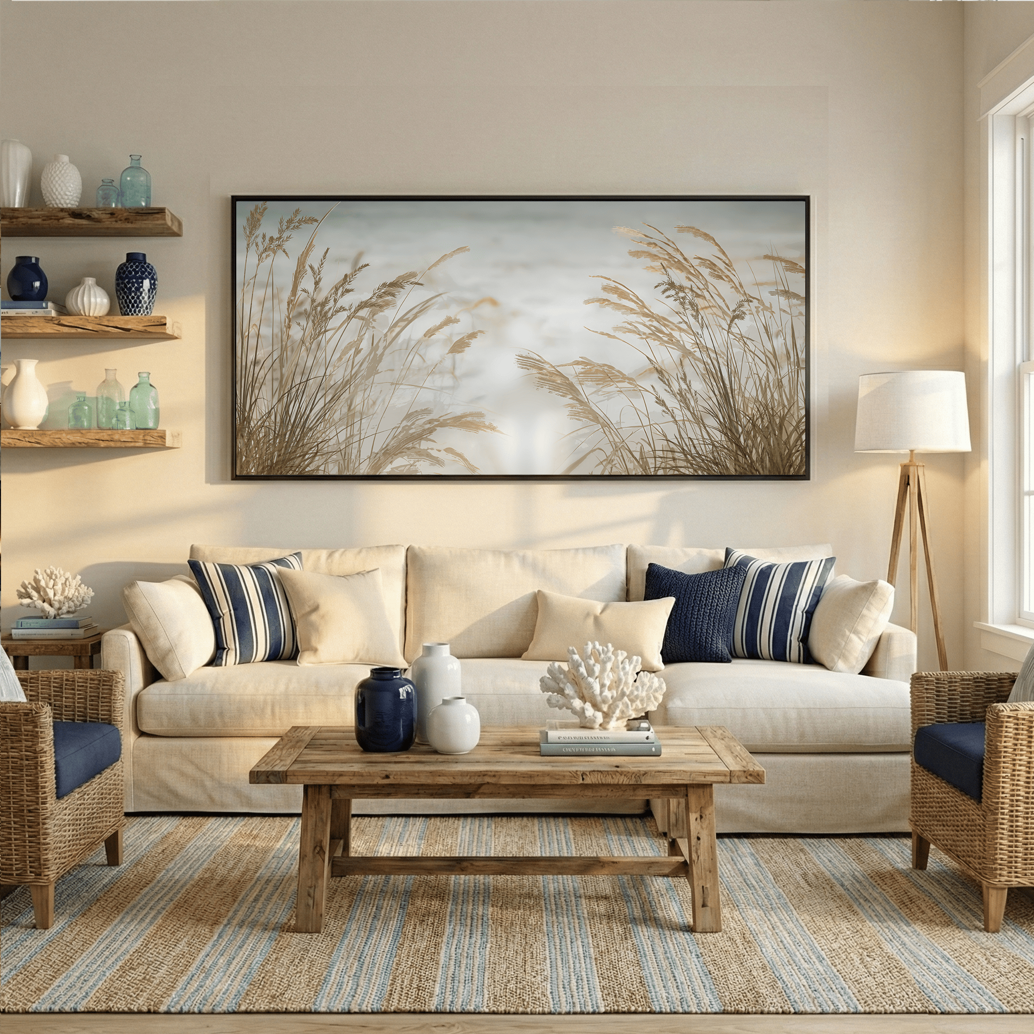 Seagrass Dreams Canvas Art Clock Canvas