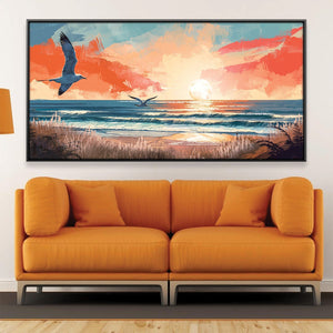 Seaside Sunrise Canvas Art Clock Canvas