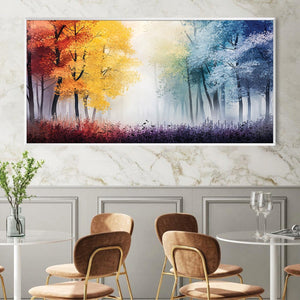 Seasonal Quartet Canvas Art Clock Canvas