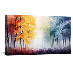 Seasonal Quartet Canvas Art Clock Canvas