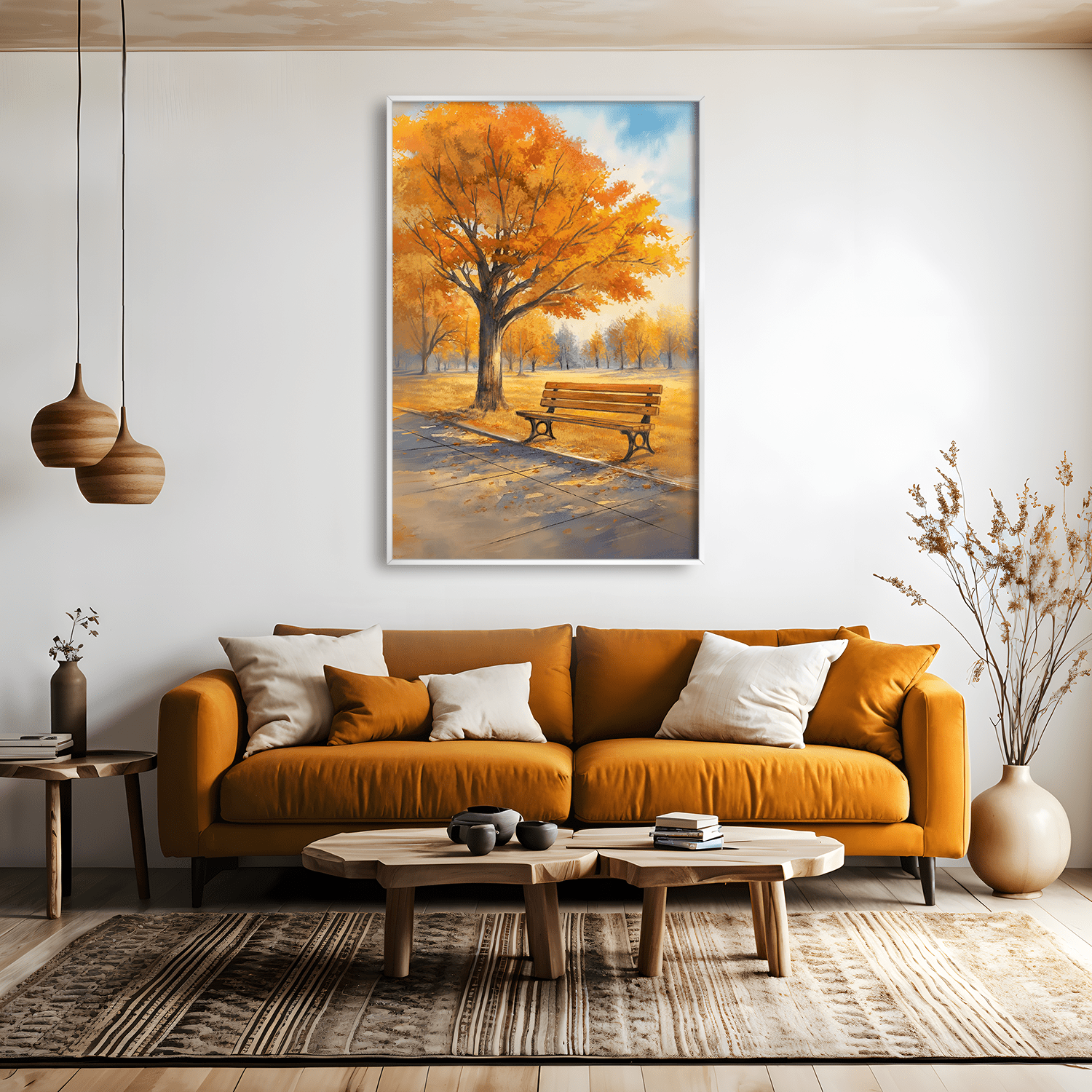 Seat Among the Leaves Canvas Art Clock Canvas