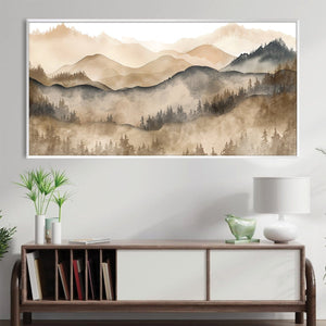 Sepia Summits Canvas Art Clock Canvas