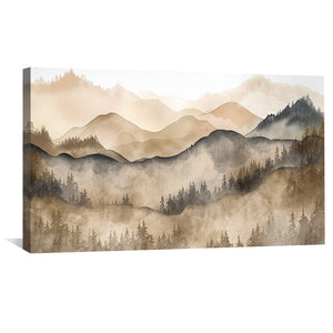 Sepia Summits Canvas Art Clock Canvas