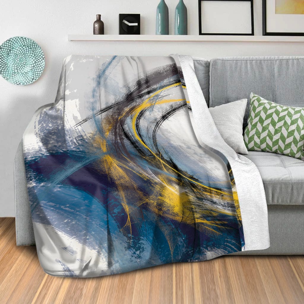 Shaded Brush Strokes Blanket Blanket Clock Canvas