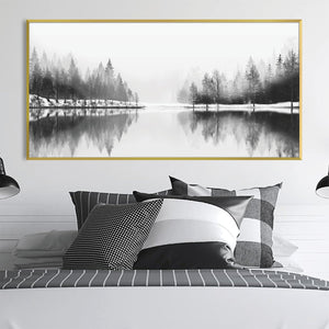Shaded Lake Canvas Art Clock Canvas