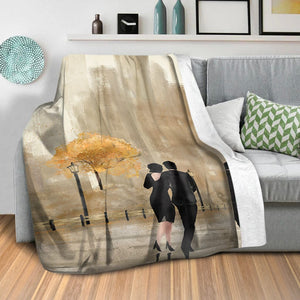 Shaded Strolls Blanket Blanket Clock Canvas