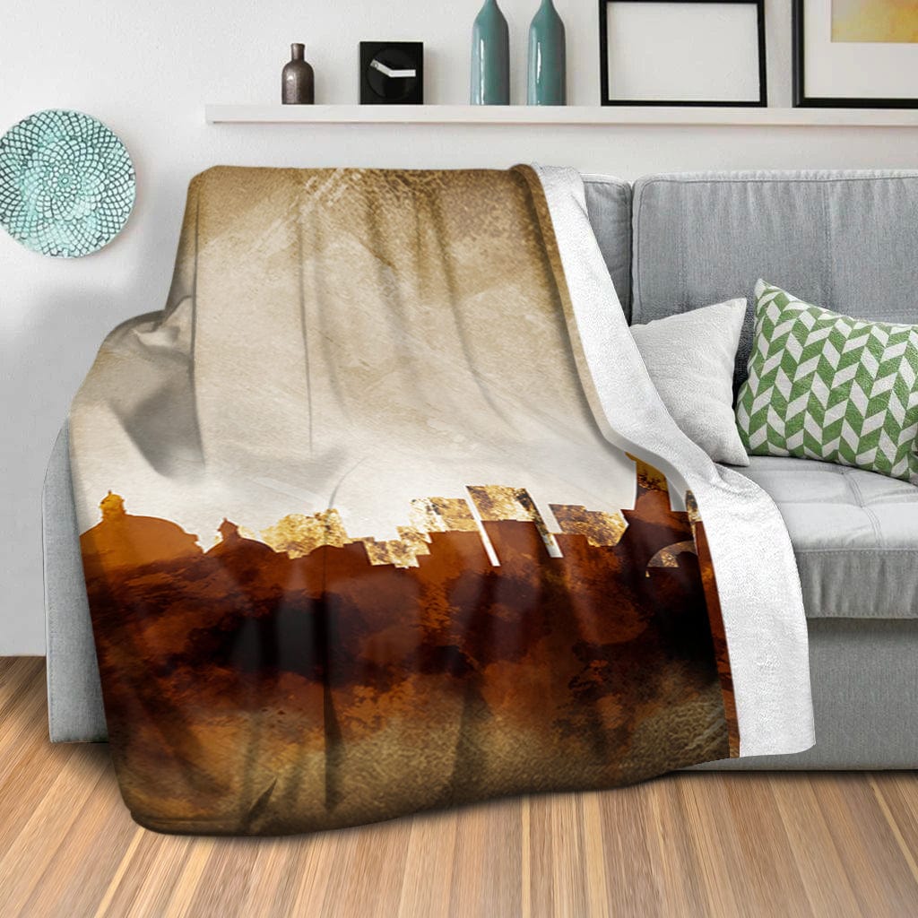 Shades of Paris Blanket Blanket Clock Canvas