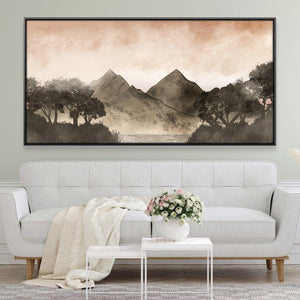 Shades of the Mountains Canvas Art 20 x 10in / Canvas Clock Canvas