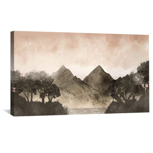 Shades of the Mountains Canvas Art Clock Canvas