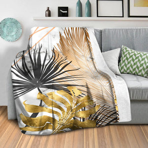 Shining Leaf B Blanket Blanket Clock Canvas