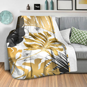 Shining Leaf C Blanket Blanket Clock Canvas