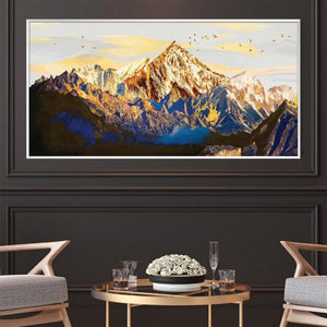 Shining Mountains Canvas - Single Panel Art Clock Canvas
