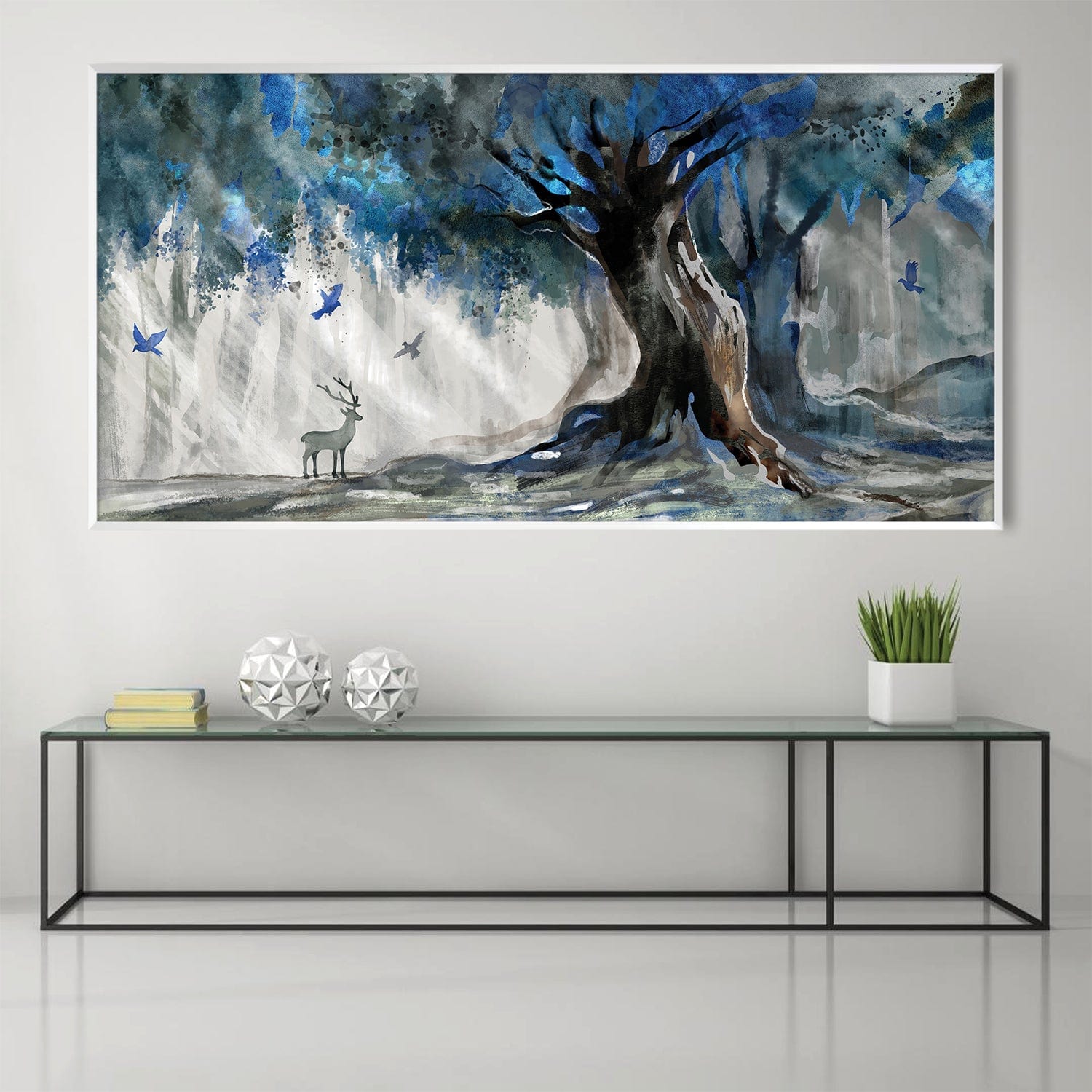 Silent Blue Canopy Canvas Art Clock Canvas