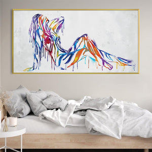 Silhouette of Color Canvas Art Clock Canvas