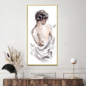 Silhouette of Grace Canvas Art Clock Canvas