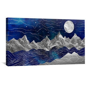 Silver Mountains Canvas Art Clock Canvas
