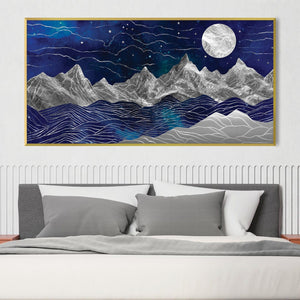 Silver Mountains Canvas Art Clock Canvas