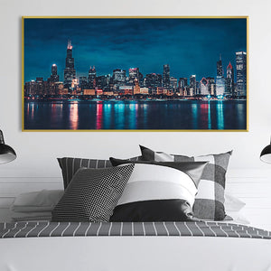 Skyline Nights Canvas Art Clock Canvas