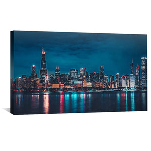 Skyline Nights Canvas Art Clock Canvas
