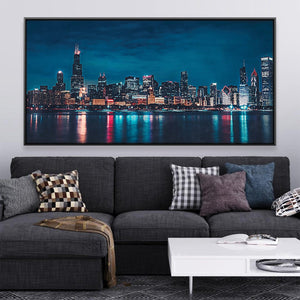 Skyline Nights Canvas Art Clock Canvas
