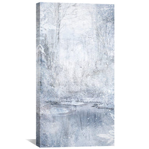 Slated Winter Canvas Art Clock Canvas