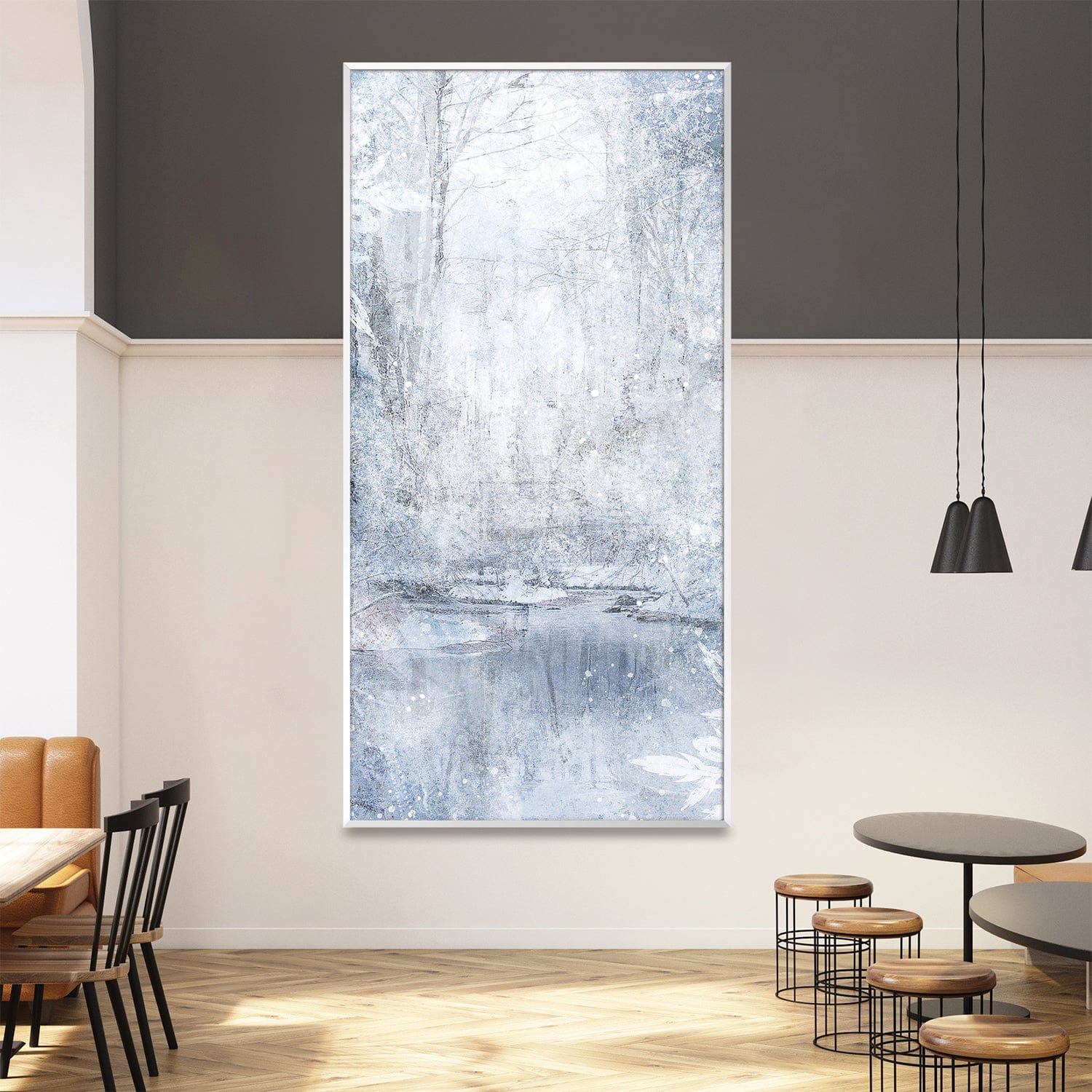 Slated Winter Canvas Art Clock Canvas