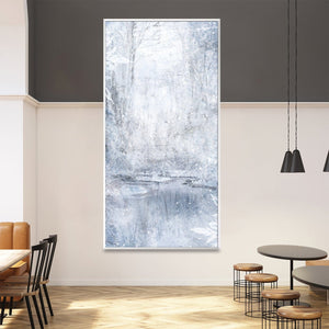 Slated Winter Canvas Art Clock Canvas