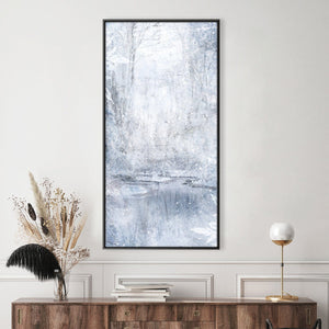 Slated Winter Canvas Art Clock Canvas