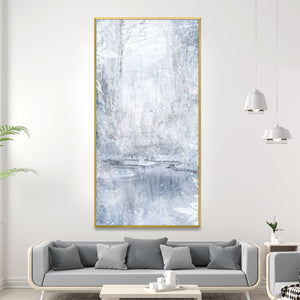 Slated Winter Canvas Art Clock Canvas