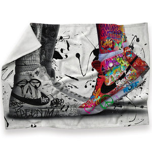 Sneaker Graffiti Love Blanket Blanket 30 x 40in Clock Canvas