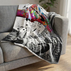 Sneaker Graffiti Love Blanket Blanket Clock Canvas