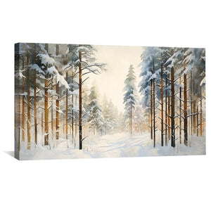 Snowfall Serenity Canvas Art Clock Canvas