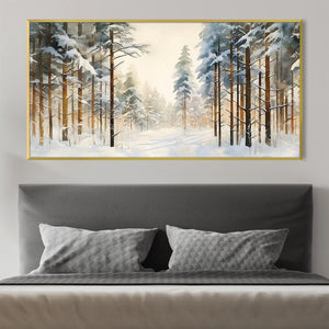 Snowfall Serenity Canvas Art Clock Canvas