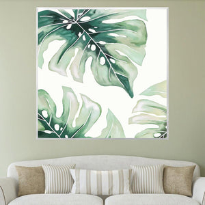 Soft Leaf Canvas Art Clock Canvas