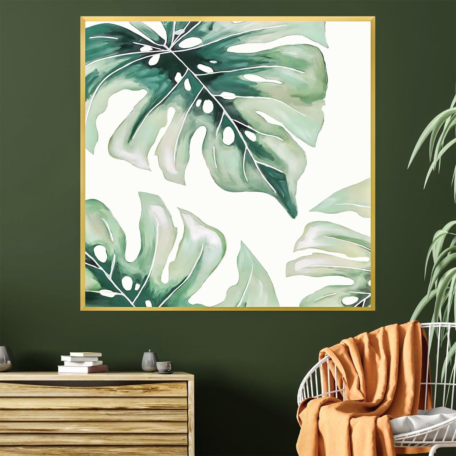Soft Leaf Canvas Art Clock Canvas
