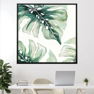 Soft Leaf Canvas Art Clock Canvas